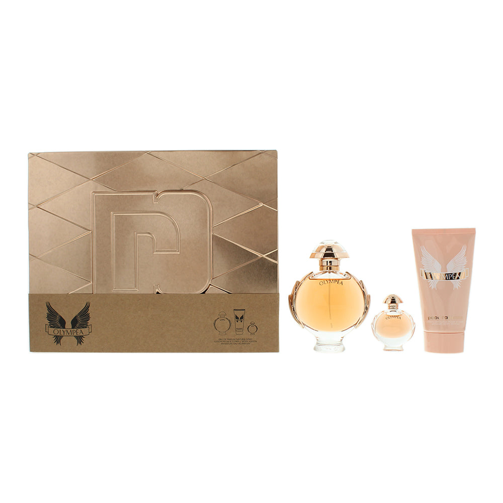 Paco Rabanne Olympéa 3 Piece Gift Set: Eau de Parfum 50ml - Eau de Parfum 6ml - Body Lotion 75ml