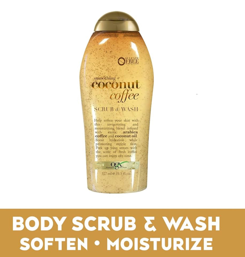 OGX Smoothing + Coconut Coffee Exfoliating Body Scrub with Arabica Coffee & Coconut Oil