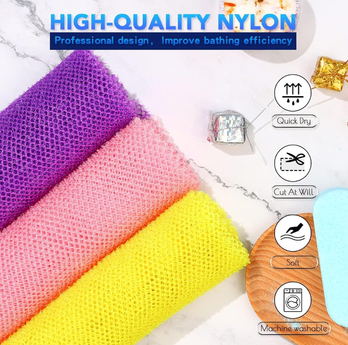 UJFQBH 3 Pieces African Bath Sponge African Net