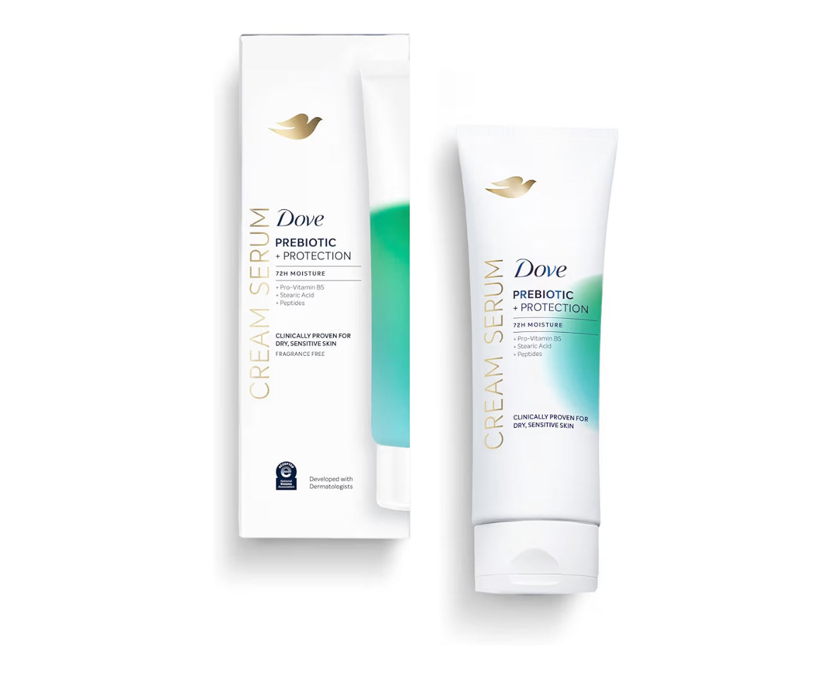 Dove Body Cream Serum Prebiotic + Protection with Pro-Vitamin B5, Stearic Acid and Peptides