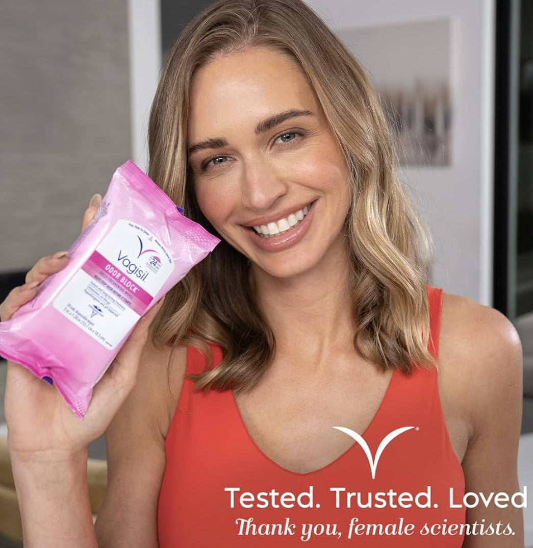 Vagisil Odor Block Daily Freshening Vaginal Wipes 3 Packs of 20
