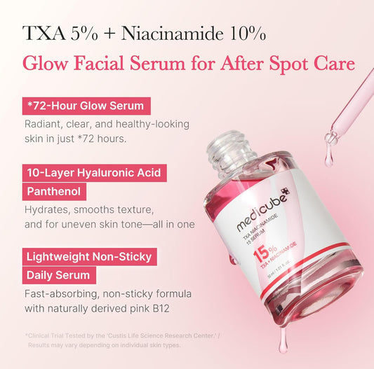 medicube TXA+Niacinamide 15% Glow Facial Serum for After Spot Care