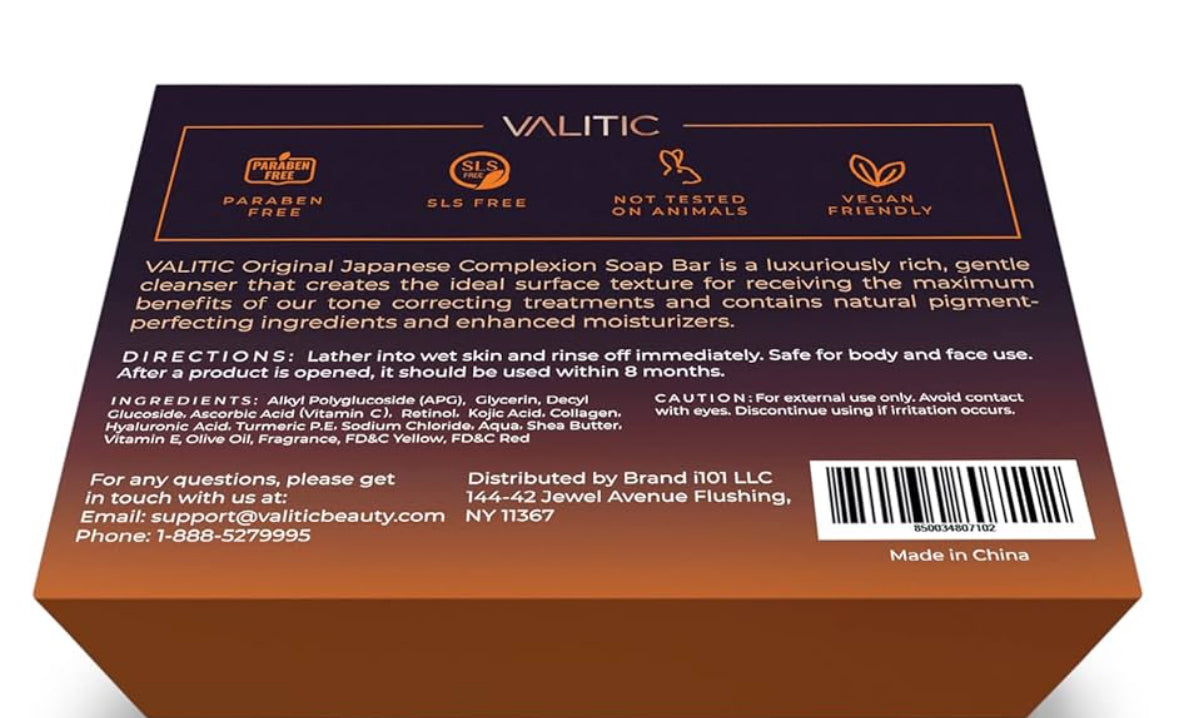 VALITIC Kojic Acid Dark Spot Remover Soap Bars with Vitamin C, Retinol, Collagen, Turmeric