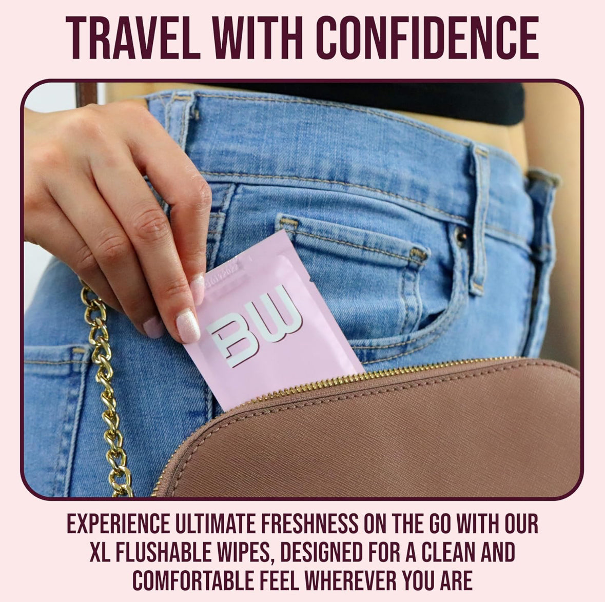 BOOTY WIPES - 30 Individually Wrapped Flushable Feminine Wet Wipes