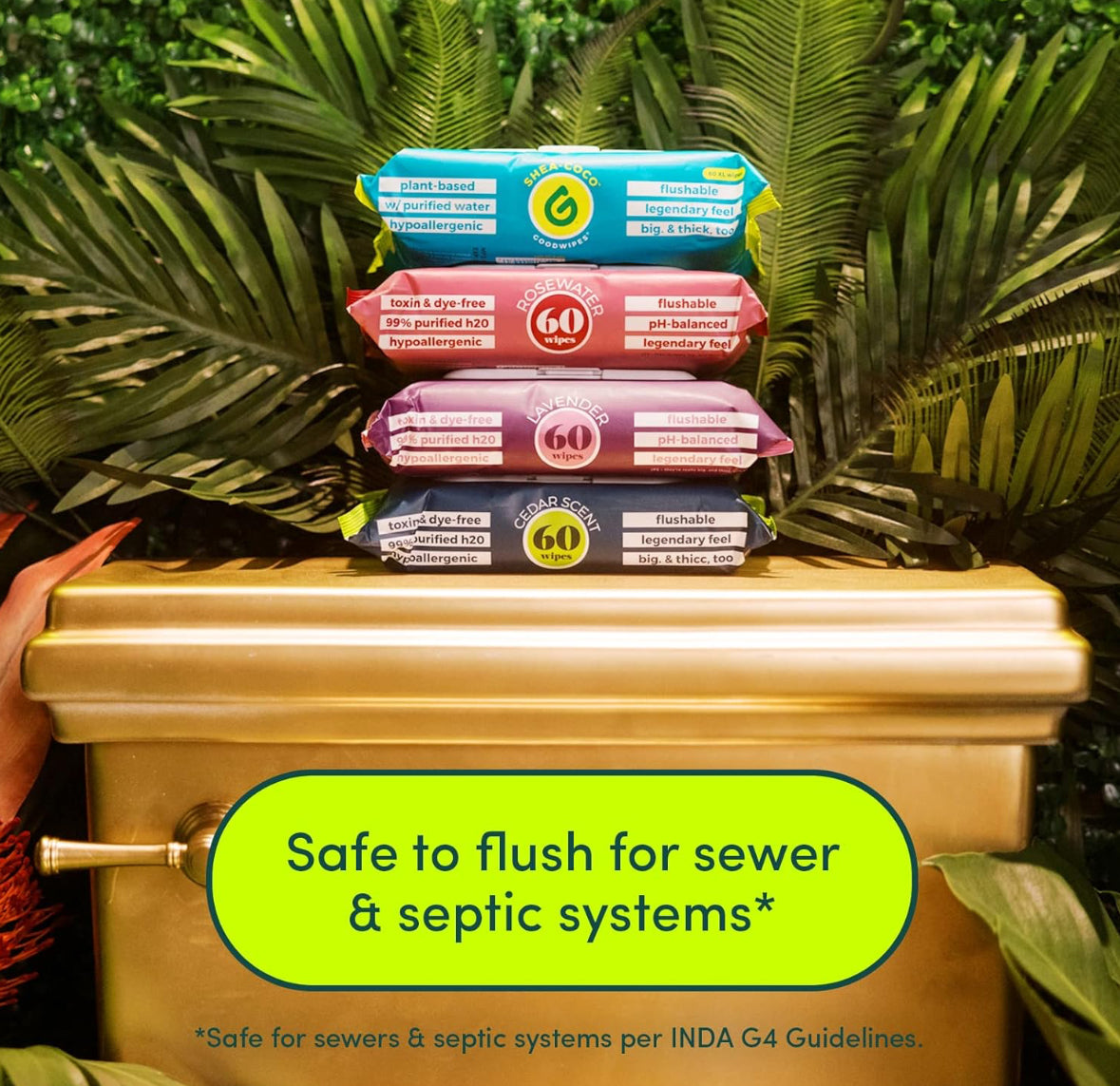 Goodwipes Flushable Butt Wipes Made with Vitamin E & Aloe - 360 Count (6 Packs)