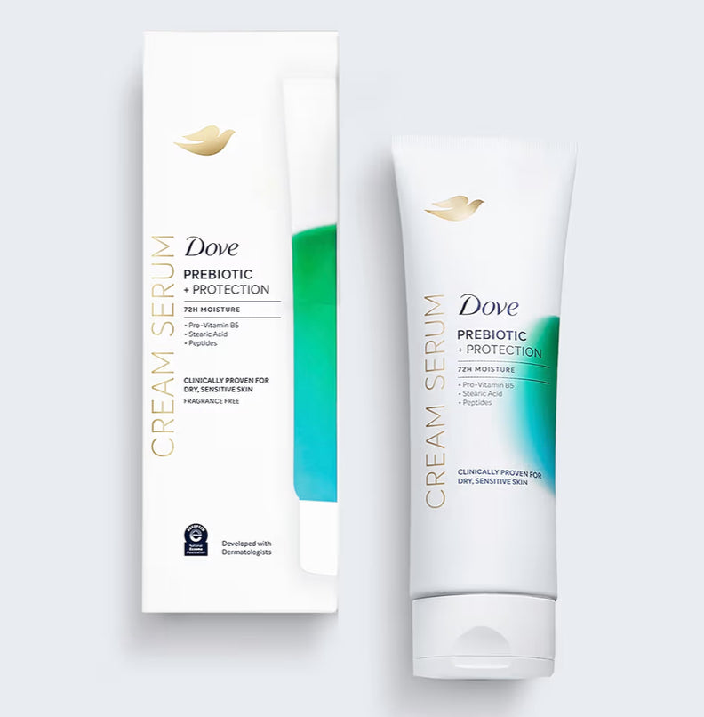 Dove Body Cream Serum Prebiotic + Protection with Pro-Vitamin B5, Stearic Acid and Peptides