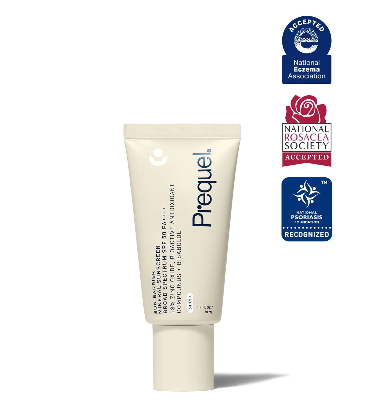 Prequel Sun Barrier Mineral Sunscreen + Chemical Boosters Broad Spectrum SPF 50 PA++++