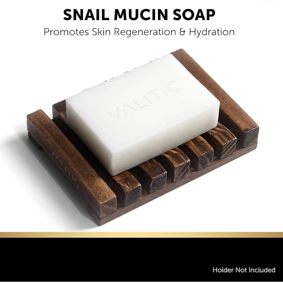 VALITIC Kojic Acid Soap Bars - Turmeric, Snail Mucin, Charcoal and Lemon - 4 Assorted Dark Spot Remover Soaps with Hyaluronic Acid, Vitamin C, Vitamin E and Shea Butter