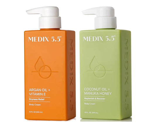 Medix 5.5 Argan Oil + Coconut Oil Skin Care Set Moisturizer Cream Body & Face Lotion