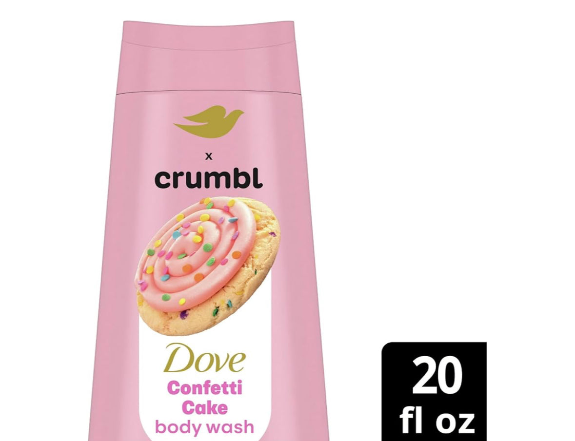 Dove x Crumbl Confetti Cake Body Wash & Scrub Limited Edition Bundle