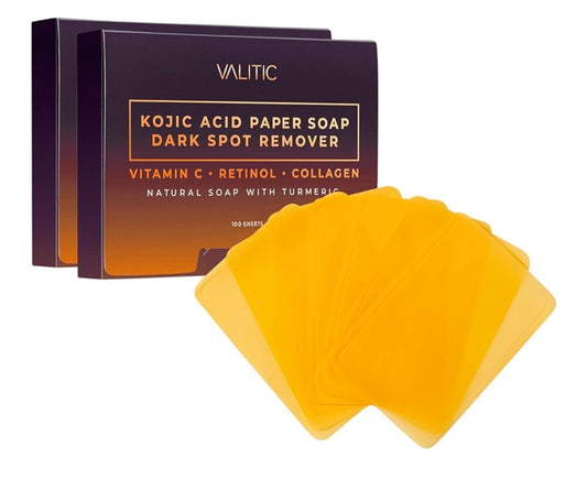 VALITIC Turmeric Kojic Acid Cleansing Soap Melting Sheets - 2 Pack