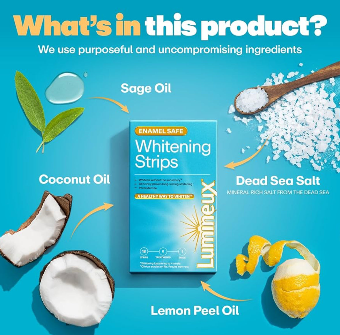 Lumineux Teeth Whitening Strips 9 Treatments Peroxide Free