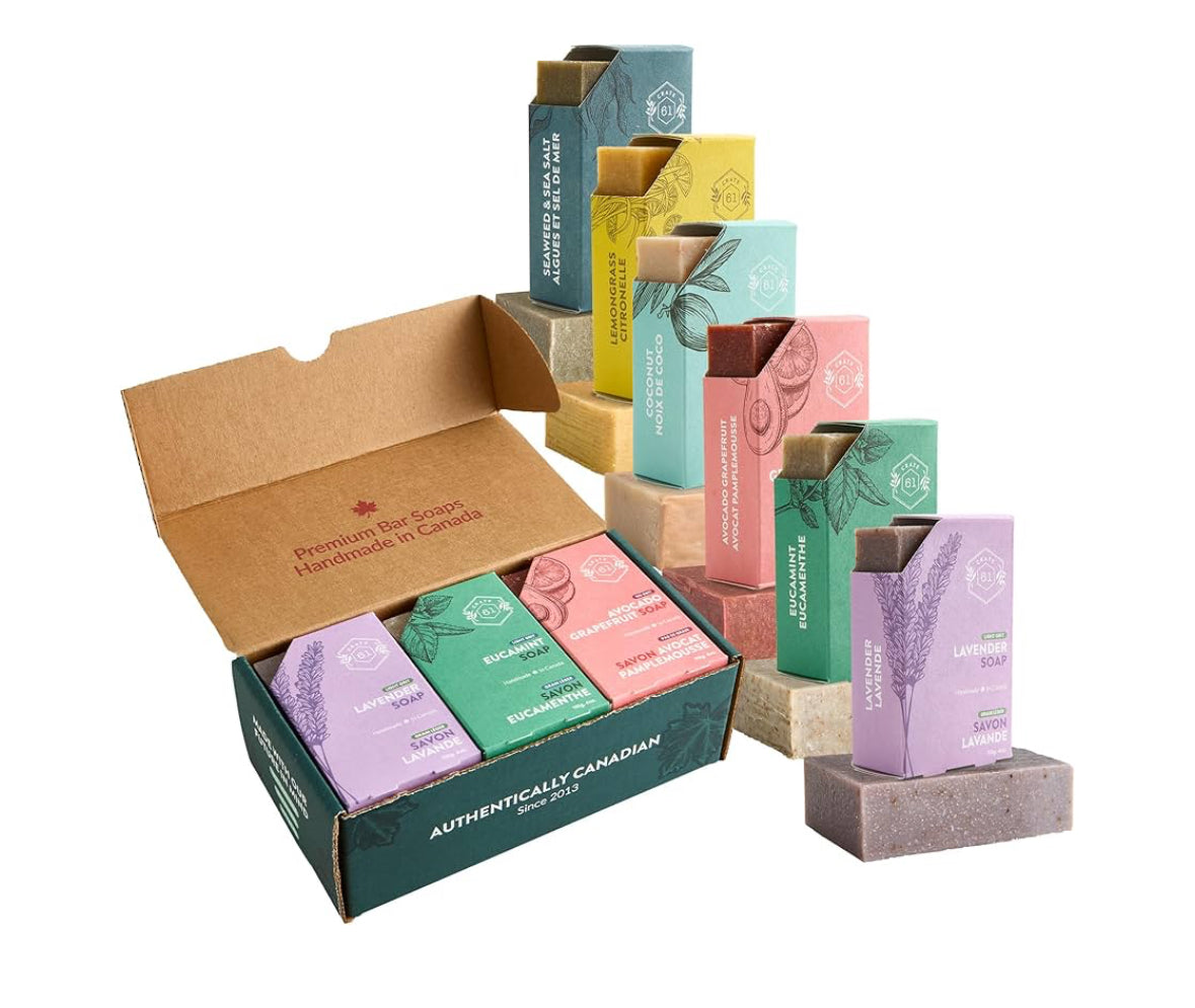 Crate 61 Handmade Canadian Cold Pressed Natural Soap Bars Pack of 6