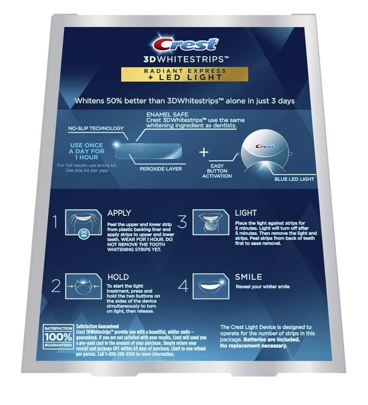 Crest 3D Whitestrips USA Imported 40 Strips with LED Accelerator Light Teeth Whitening