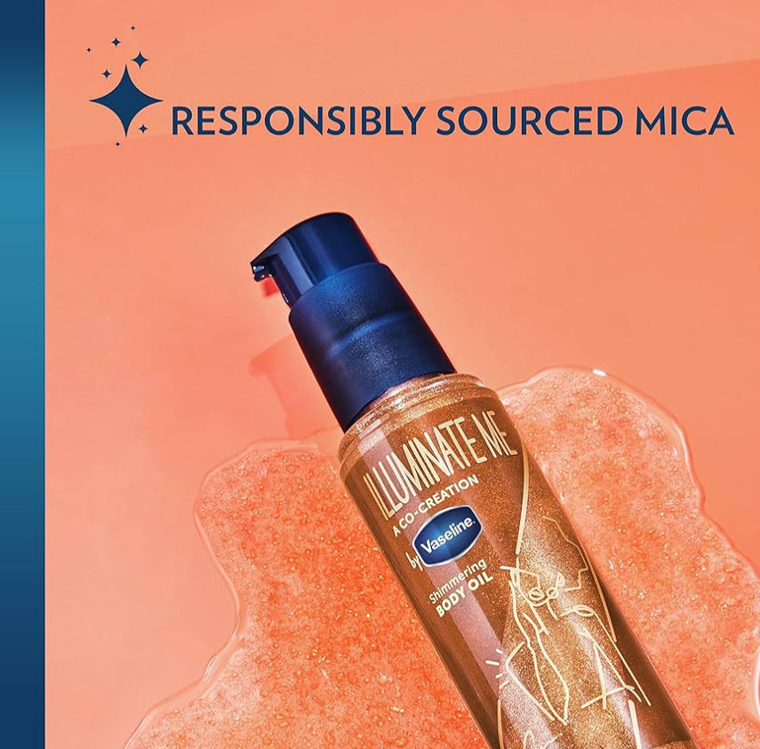 Vaseline Illuminate Me Body Butter & Body Oil - Shimmering Body Bronzer & Hydrating Whipped Organic Shea Butter Set