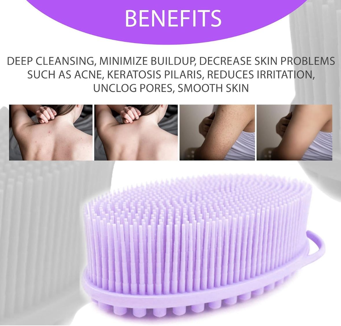 Avilana Silicone Body Scrubber Dual-Sided Exfoliator Loofah Alternative