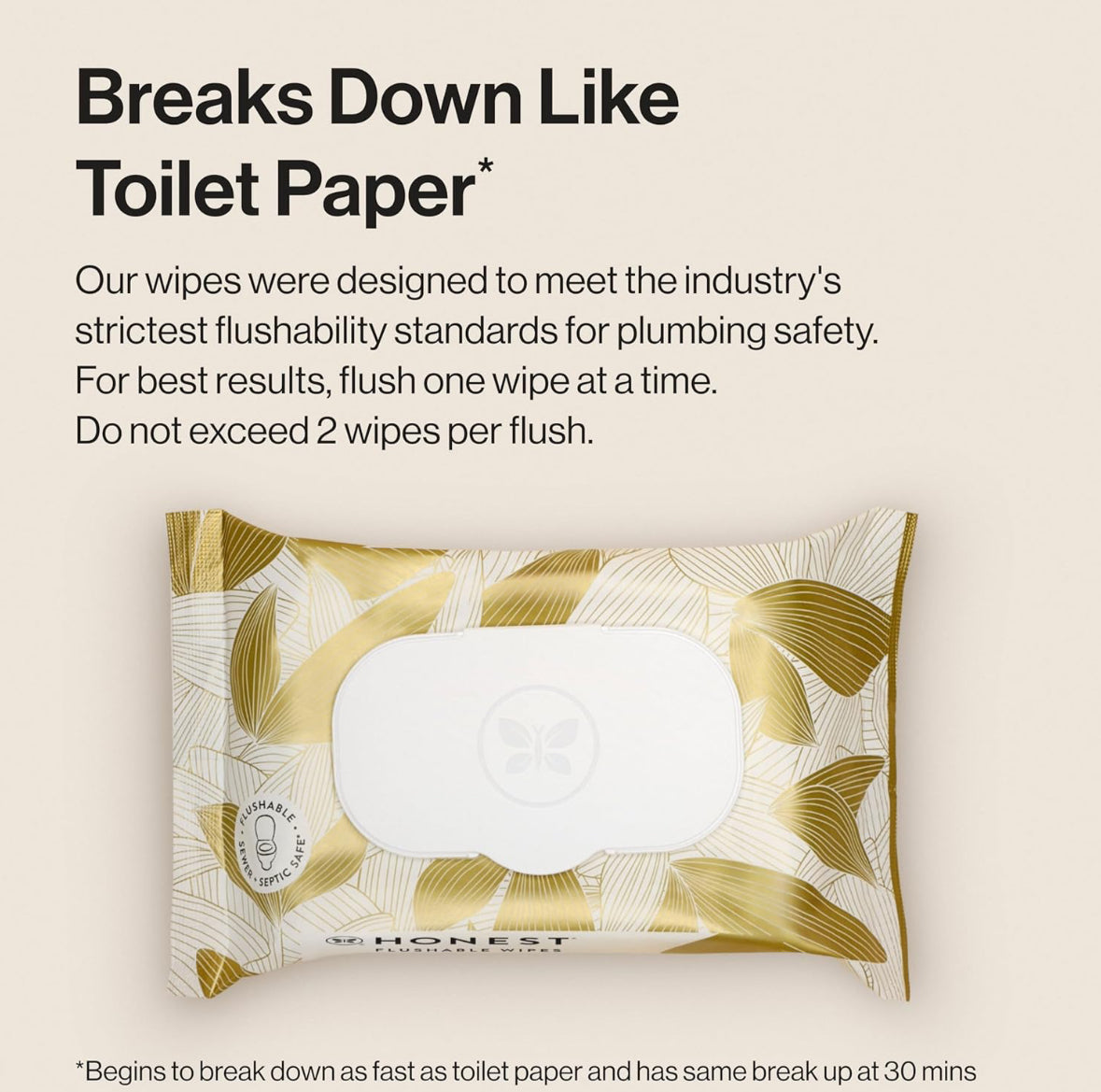 The Honest Company Flushable Wipes for Sensitive Skin - 126 Count