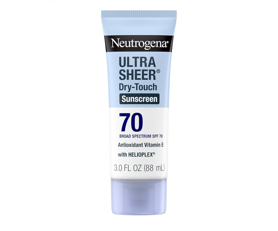Neutrogena Ultra Sheer Dry-Touch Water Resistant and Non-Greasy Sunscreen Lotion with Broad Spectrum SPF 70