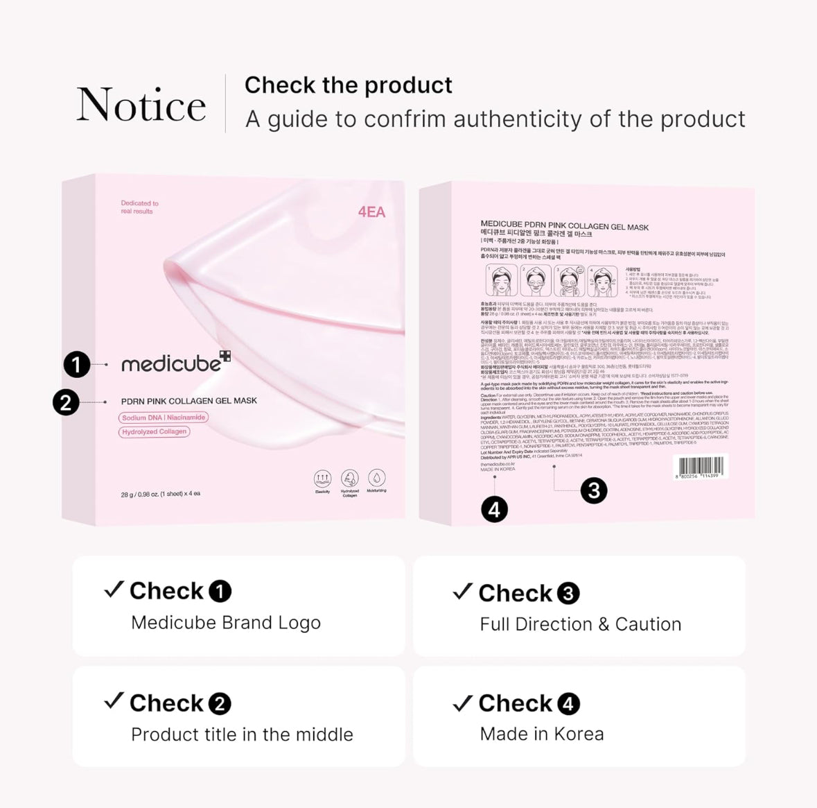 Medicube Salmon DNA PDRN Pink Collagen Jelly Face Masks 4 Pack