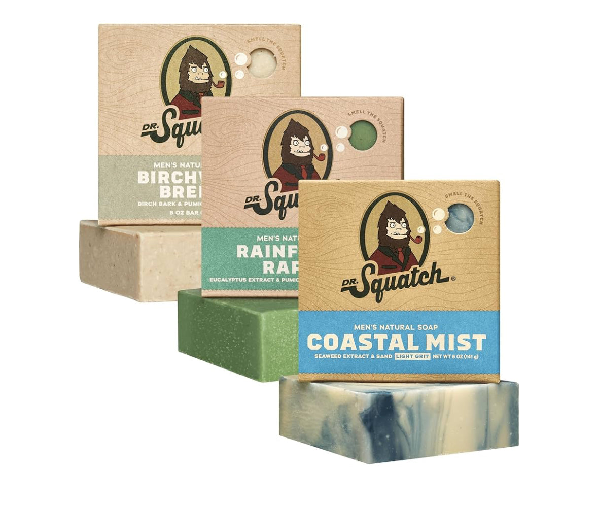 Dr. Squatch Natural Bar Soap for Men Cold Process 3 Pack