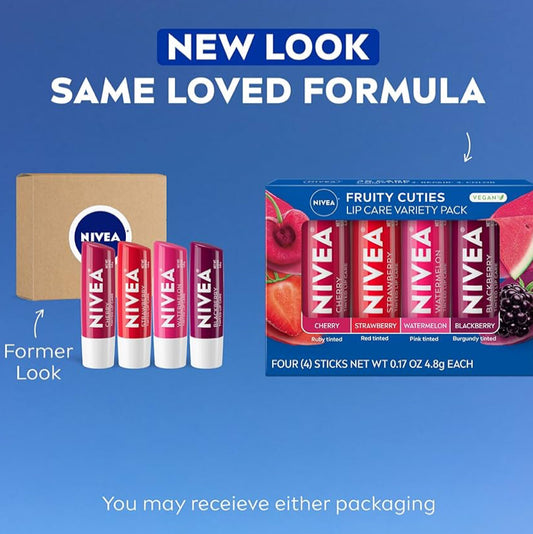 NIVEA Lip Care Fruity Tinted Lip Balm Variety Pack