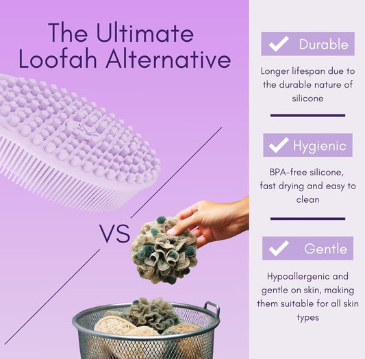 Avilana Silicone Body Scrubber Dual-Sided Exfoliator Loofah Alternative