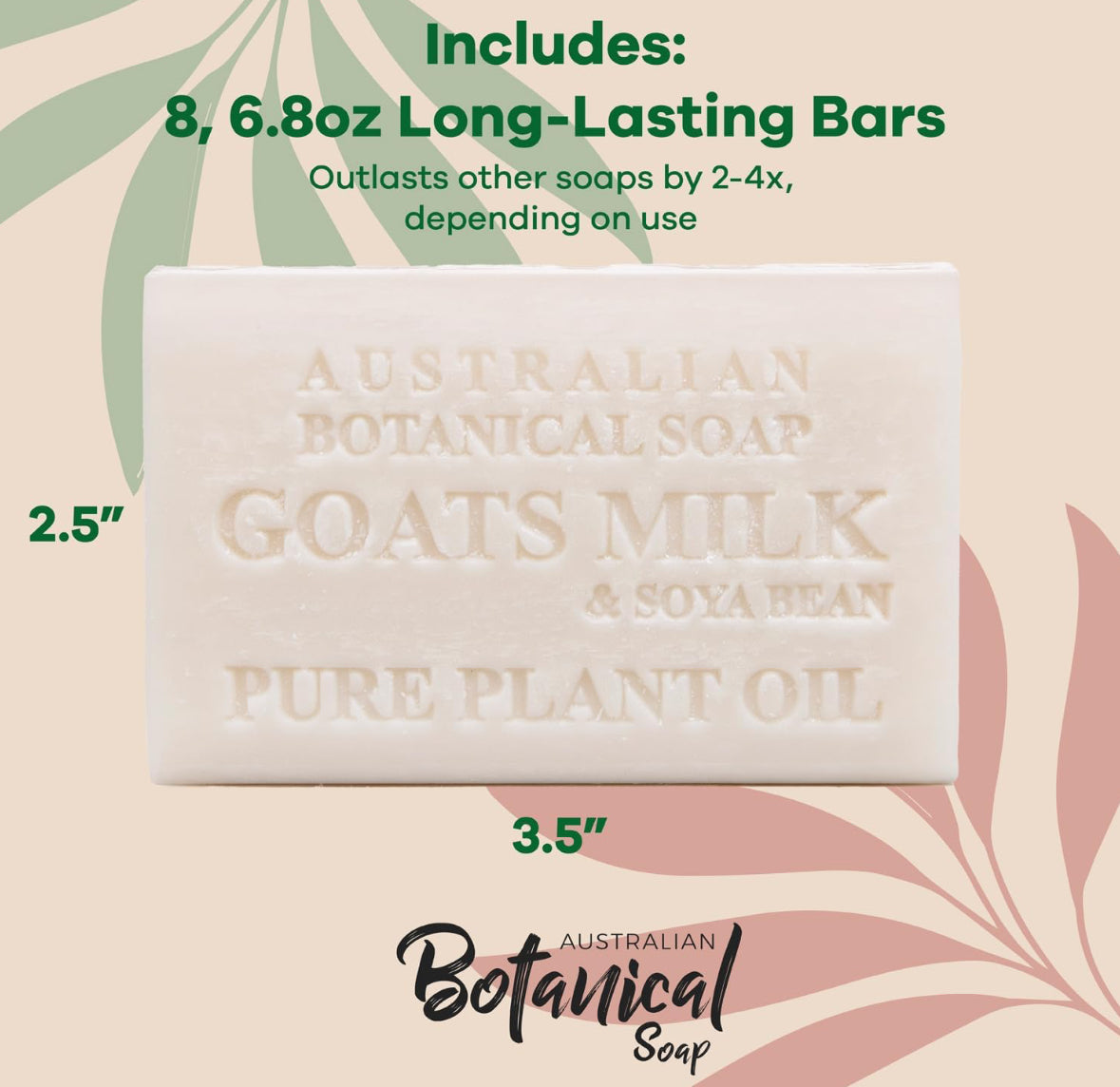 Australian Botanical Soap Goat Milk Soap Bars Pack of 8