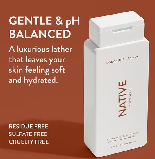 Native Body Wash Coconut & Vanilla 2 Pack