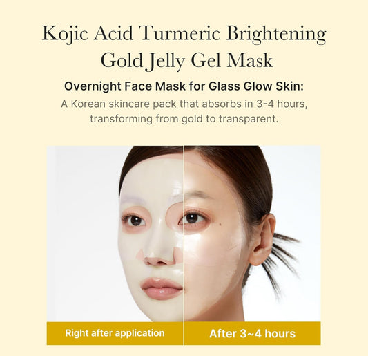 Medicube Kojic Acid Turmeric Brightening Gold Jelly Gel Mask Pack of 4