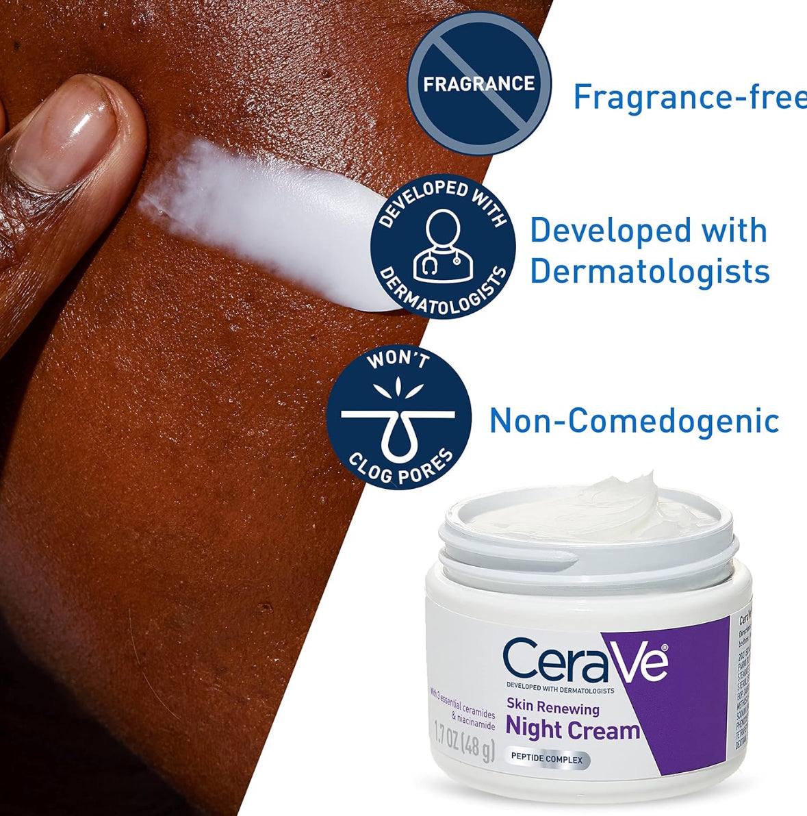 CeraVe Skin Renewing Night Cream Niacinamide & Peptide Complex