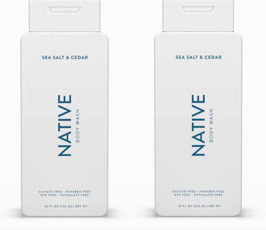 Native Body Wash Sea Salt & Cedar 2 Pack