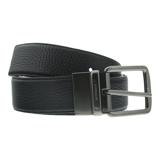 Coach Wide Reversible Black and Mahogany Belt