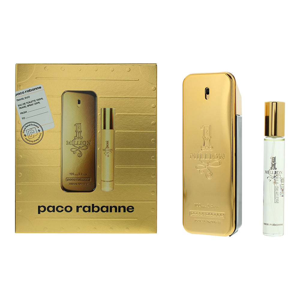 Paco Rabanne 1 Million 2 Piece Gift Set: Eau De Toilette 100ml - Eau De Toilette 20ml