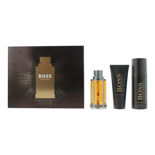 Hugo Boss The Scent 3 Piece Gift Set: Eau de Toilette 100ml - Shower Gel 100ml - Deodorant Spray 150ml