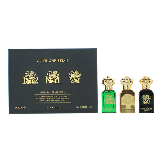 Clive Christian Original Collection 3 Piece Gift Set:  1872 Parfum 10ml - No1. Parfum 10ml - X Parfum 10ml