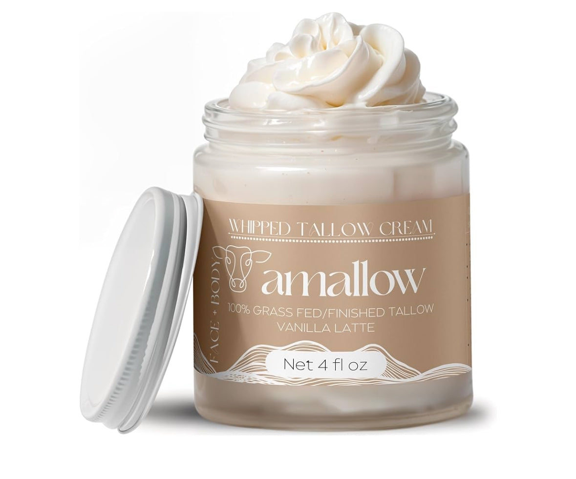 Amallow 100% Grass Fed Beef Tallow for Skin Care - Vanilla Latte Moisturiser