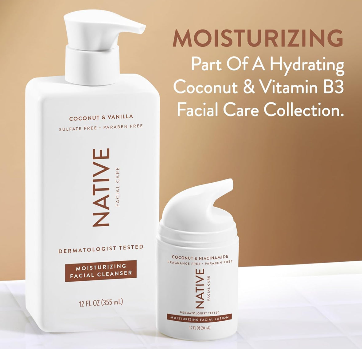 Native Daily Facial Moisturiser Cleanser Coconut & Vanilla