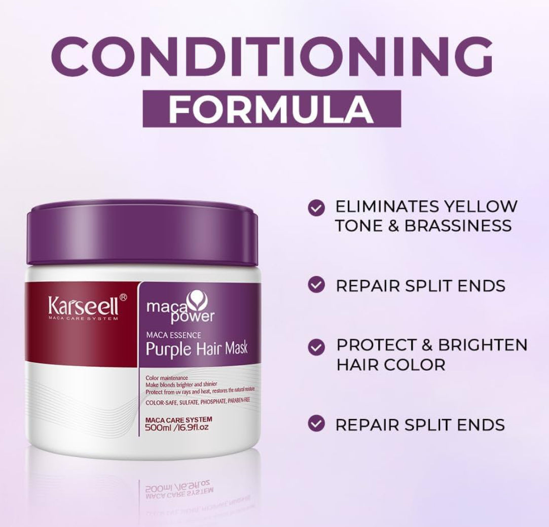 Karseell Purple Hair Mask For Blonde Silver Gray Highlighted Hair