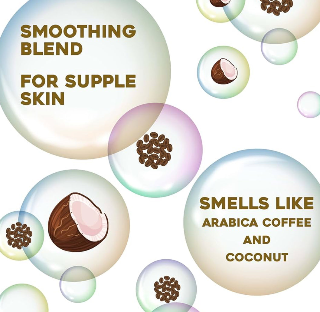 OGX Smoothing + Coconut Coffee Exfoliating Body Scrub with Arabica Coffee & Coconut Oil