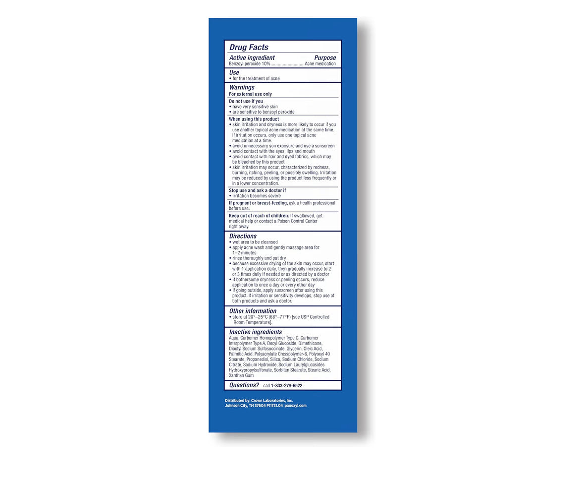 PanOxyl Acne Foaming Wash 10% Benzoyl Peroxide Maximum Strength