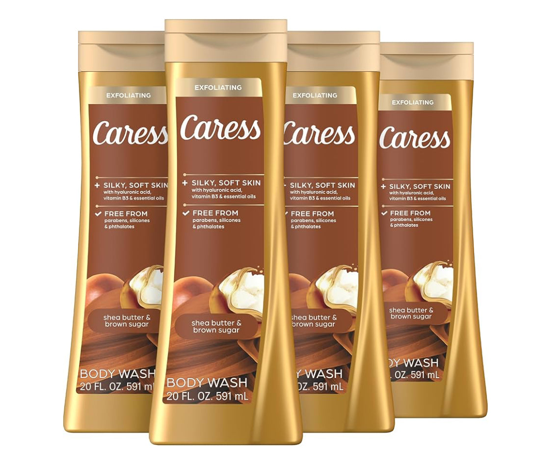 Caress Shea Butter & Brown Sugar Body Wash - 4 Pack