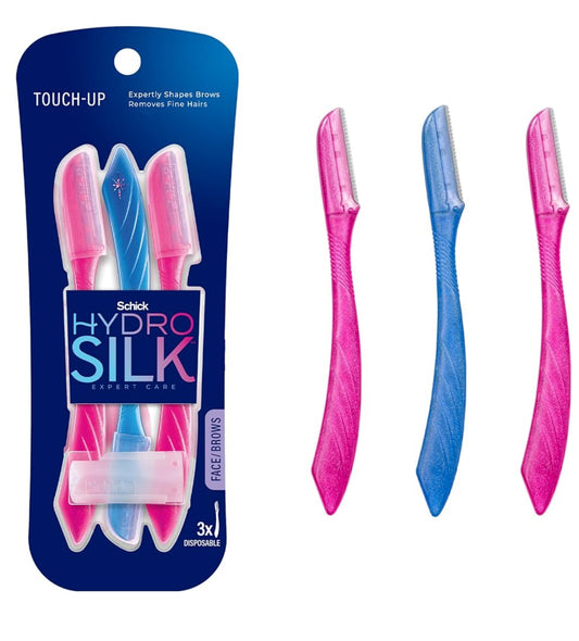 Schick Hydro Silk Touch-Up Dermaplaning Tool with Precision Cover - 3 Pack - Dermaplane Razor