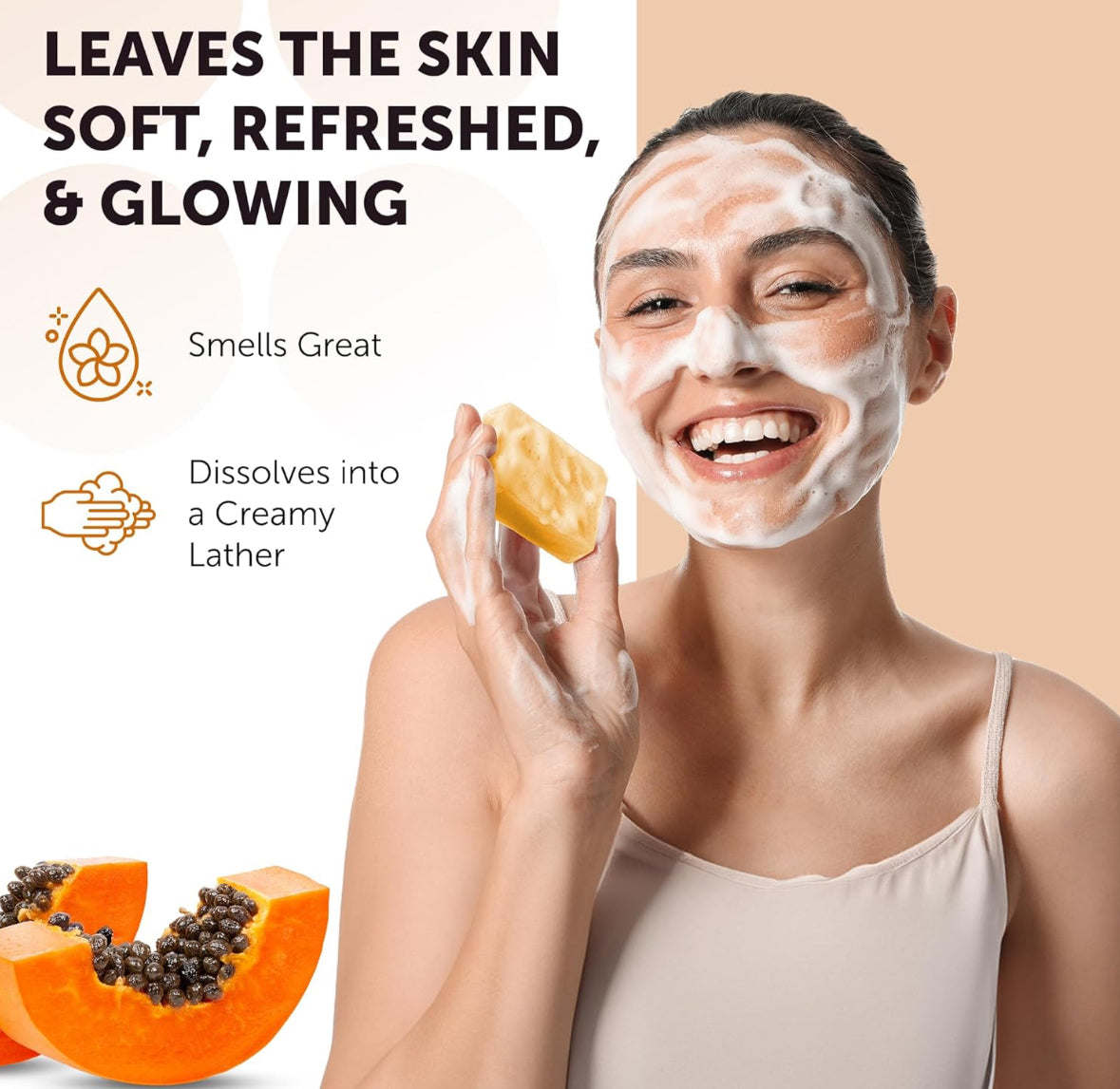 VALITIC Papaya and Turmeric Kojic Acid Soap Bar Dark Spot Corrector - 2 Pack