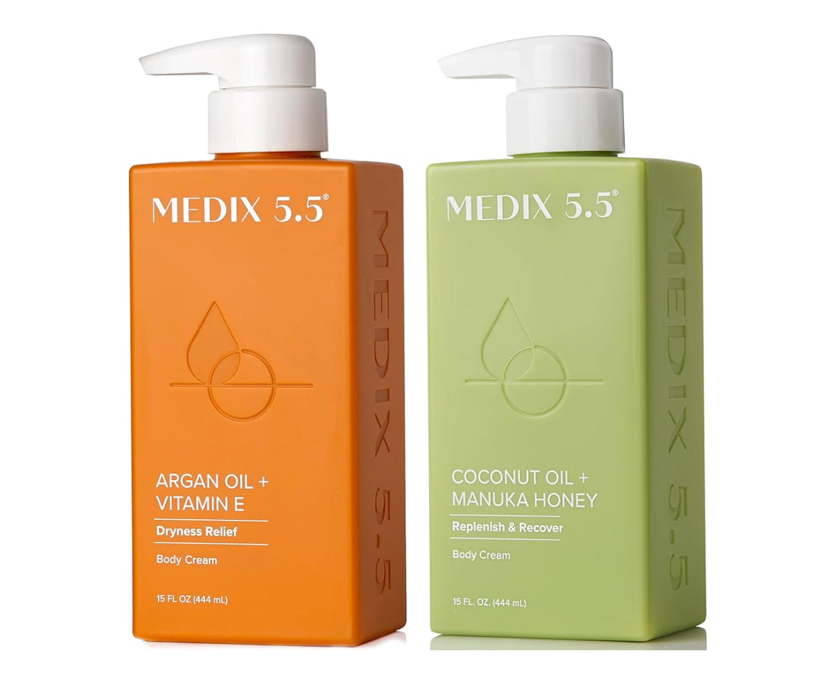 Medix 5.5 Argan Oil + Coconut Oil Skin Care Set Moisturizer Cream Body & Face Lotion