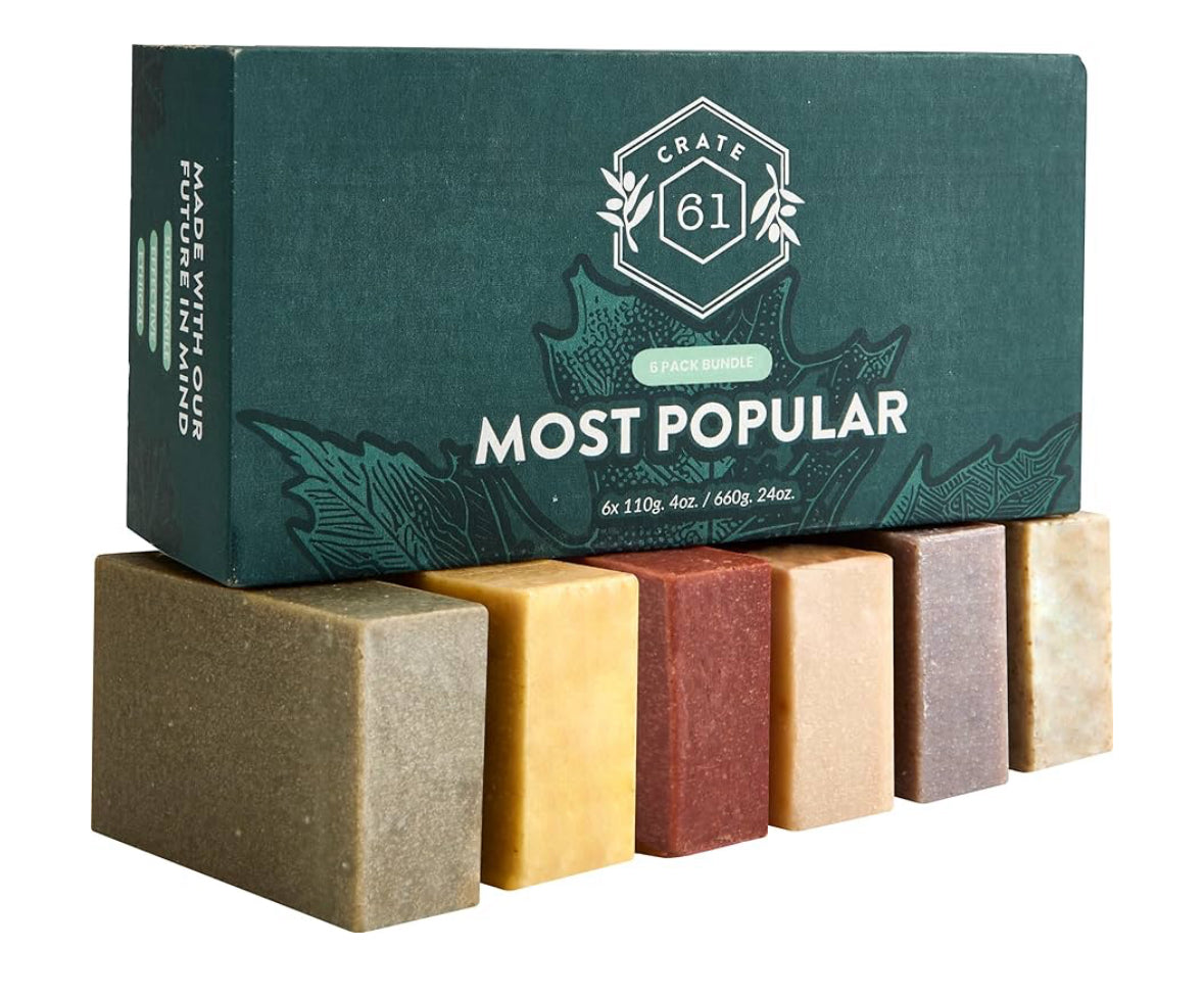 Crate 61 Handmade Canadian Cold Pressed Natural Soap Bars Pack of 6