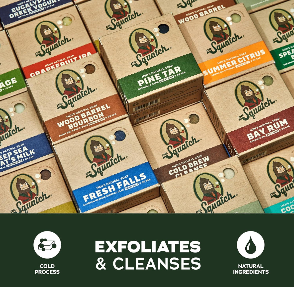 Dr. Squatch Forest Essence Natural Bar Soap for Men Cold Process 3 Pack