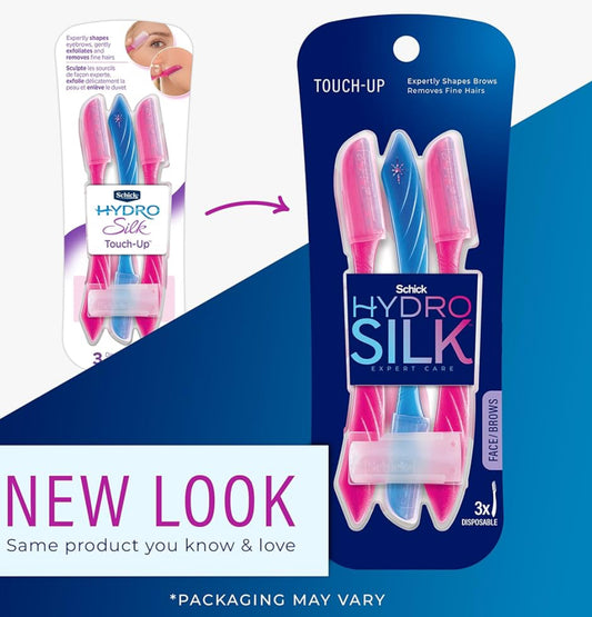 Schick Hydro Silk Touch-Up Dermaplaning Tool with Precision Cover - 3 Pack - Dermaplane Razor