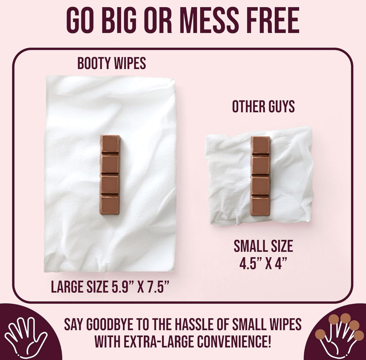 BOOTY WIPES - 30 Individually Wrapped Flushable Feminine Wet Wipes