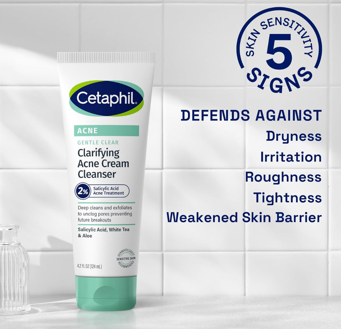 Cetaphil Acne Face Wash Cream Cleanser 2% Salicylic Acid