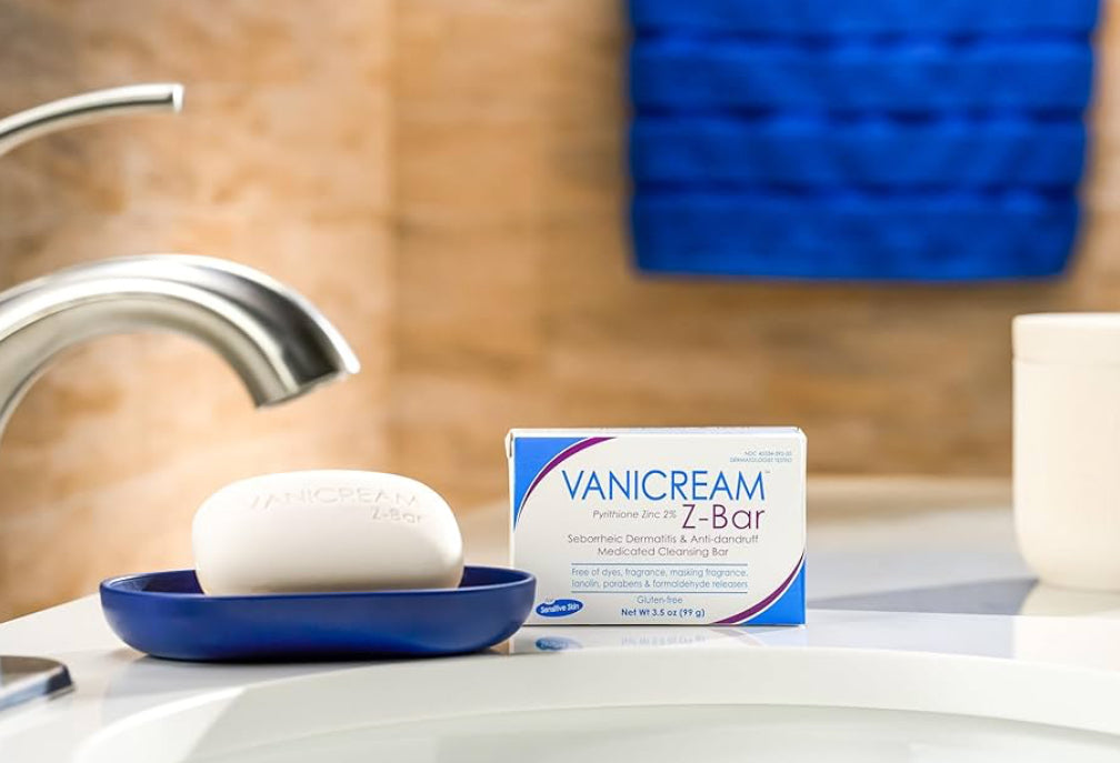 Vanicream Z-Bar Seborrheic Dermatitis & Anti-dandruff Medicated Cleansing Bar 2% Pyrithione Zinc